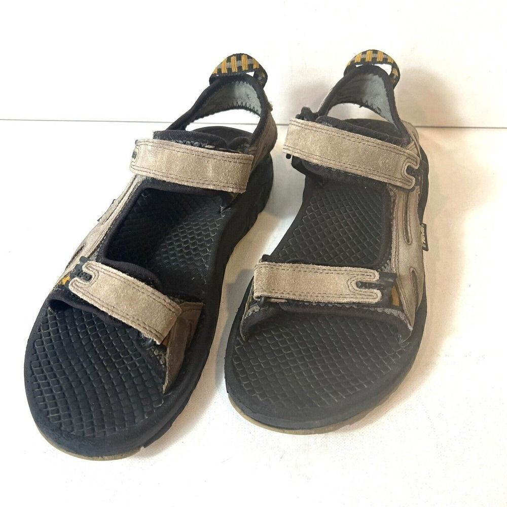 TEVA Men Size 9 Black Brown Sandals Adjustable Straps Comfort Summer Casual Shoe